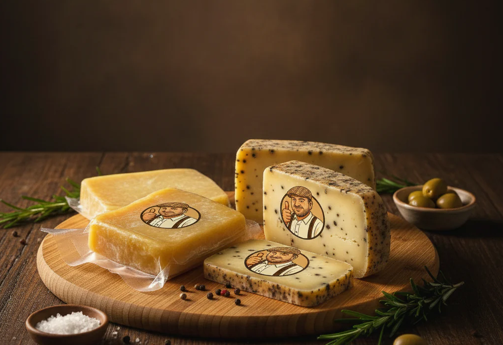 Sizilianischer Pecorino (mit Pfeffer) und Bauernkäse (mit oder ohne Pfeffer)